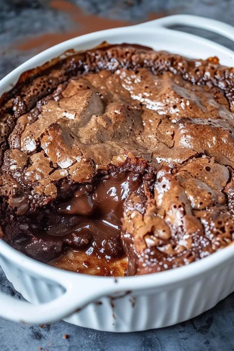 Southern Chocolate Cobbler Southern Chocolate Cobbler Recipe, Southern Chocolate Cake, Winter Cobbler, Southern Chocolate Cobbler, Simple Sweets, Chocolate Cobbler, Powder Milk, Skillet Pan, Chocolate Heaven