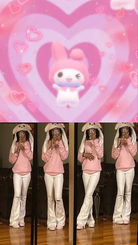 my melody inspired outfit for halloween/spirit week :3 My Melody Costume Halloween, My Melody Inspired Outfit, My Melody Halloween Costume, My Melody Outfit Ideas, Pink Aesthetic Halloween, My Melody Costume, My Melody Cosplay, Melody Outfit, Hello Kitty Halloween Costume