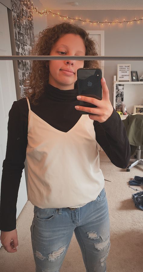 Turtle neck under tank top Turtle Neck Under Shirt Outfit, Turtle Neck Under Shirt, Under Shirt Outfit, Under Shirt, Uni Outfits, Outfits For Teens, Shirt Outfit, Open Shoulder Tops, Outfit Ideas