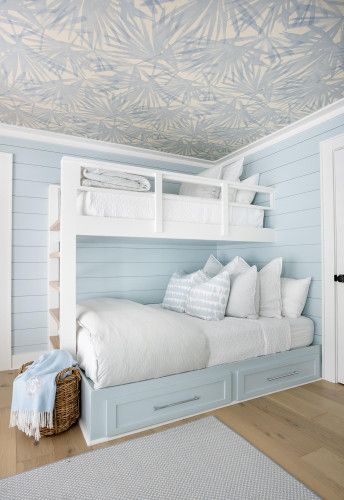 kelliboydphotography0002 (1) (1) Hacks For Small Apartments, Blue Shiplap, Grey Boys Rooms, Shiplap Trim, Bunk Room Ideas, Beach House Room, Blue Laundry Rooms, Blue Drawers, Bedroom Stools