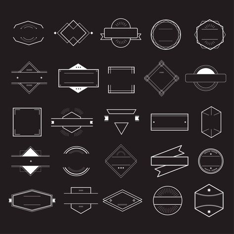 Icon Symbol Badge Logo Collection Concept. Download thousands of free vectors on Freepik, the finder with more than a million free graphic resources Ribbon Vector, Inspiration Logo Design, Web Design Resources, Ribbon Banner, Logo Design Free, Vintage Logo Design, Logo Vintage, Badge Logo, Banner Vector