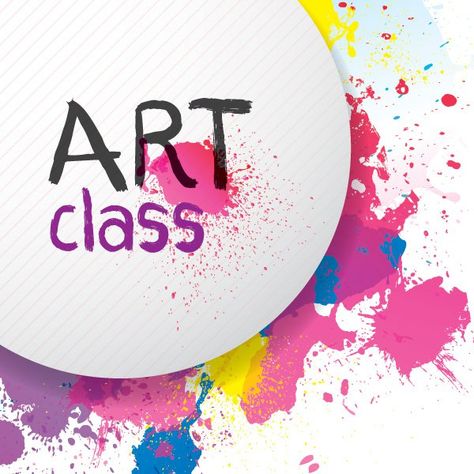 Art Class vector graphic Art School Logo, Art Classroom Door, Class Poster Design, Art Class Posters, Splash Png, Class Logo, Colored Pencil Art Projects, Kids Art Studio, Painting Logo