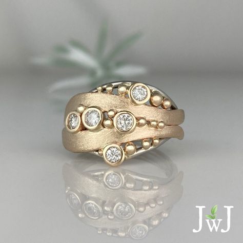 Repurpose Wedding Rings, Jewellery Redesign, Divorce Ring, Wedding Ring Redesign, Contemporary Diamond Ring, Bubble Rings, Band Ring Designs, Diploma Design, Memorable Jewelry