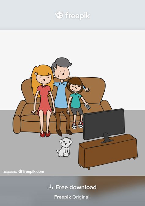 Dibujo de familia viendo la televisión V... | Premium Vector #Freepik #vector #familia #dibujos-animados #tv #television Premium Vector, Tv, Pins