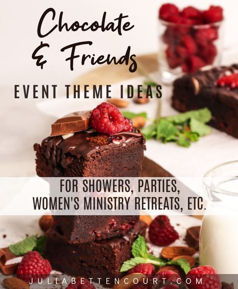 Chocolate Party Event Theme – Julia Bettencourt Blog Door Prize Ideas, Julia Bettencourt, Chocolate Scented Candles, Hot Cocoa Bar Sign, Baking Basket, Chocolate Spoons, Chocolate Party, Food Stations, Valentine's Day Party