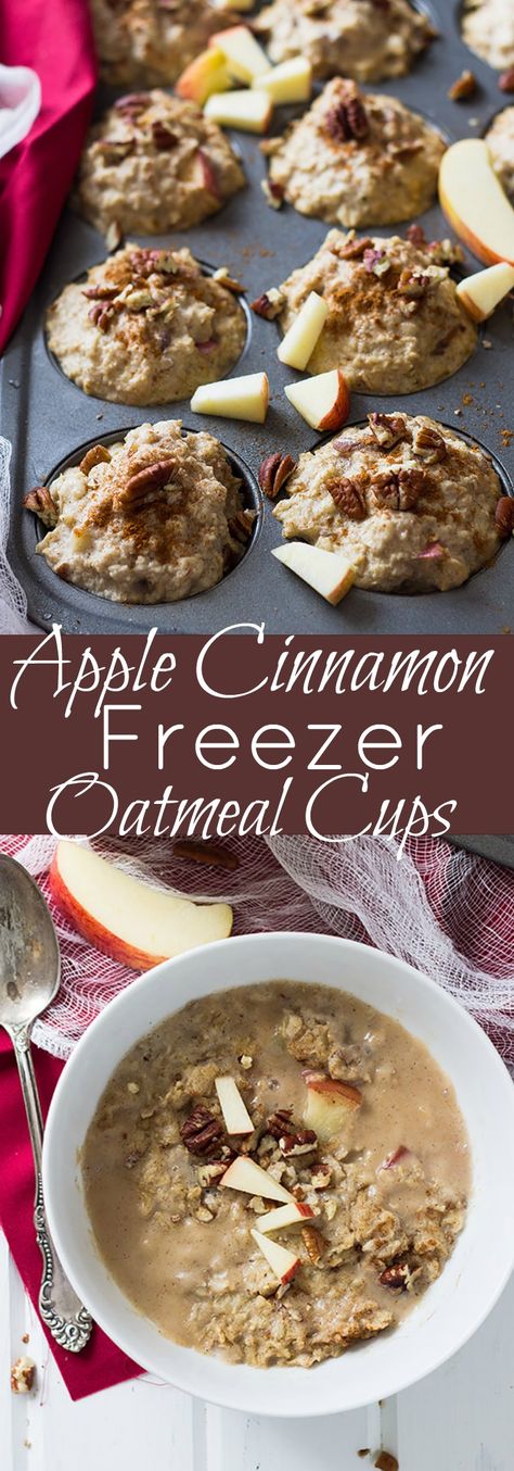 Thm Freezer Breakfast, Freezer Oatmeal Cups, Freezer Oatmeal Bake, Apple Recipes Freezable, Apple Freezer Recipes, Freezer Apple Recipes, Freezer Breakfast Ideas, Freezer Stocking, Freezer Oatmeal