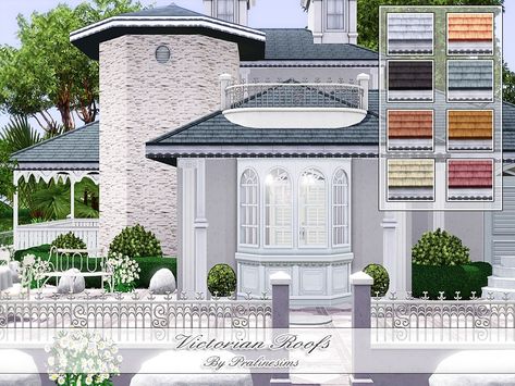 By Pralinesims  Found in TSR Category 'Sims 3 Downloads' Sims 4 Roof, Roof Trim, Best Pc Games, Free Sims, Sims 4 Build, Sims Community, House Roof, Sims 4 Houses, Sims House