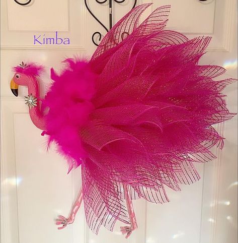 💲Dollar Tree Fanatics Crafts & Decor💲 | Plastic flamingo, 10 inch wire frame, googly eyes, ribbon on the legs and chenille stems are from Dollar Tree | Facebook Flamingo Wreath Ideas, Animal Wreaths, Flamingo Projects, Plastic Flamingo, Flamingo Wreath, Crafts Decor, Dollar Tree Diy Crafts, Chenille Stems, Googly Eyes