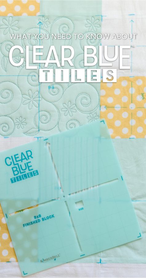 Clear Blue Tiles Kimberbell, Kimberbell Clear Blue Tiles, Kimberbell Designs Machine Embroidery, Block Quilting Designs, Embroidery Background, Embroidery Quilts, Tiled Quilt, Kimberbell Designs, Machine Embroidery Quilts