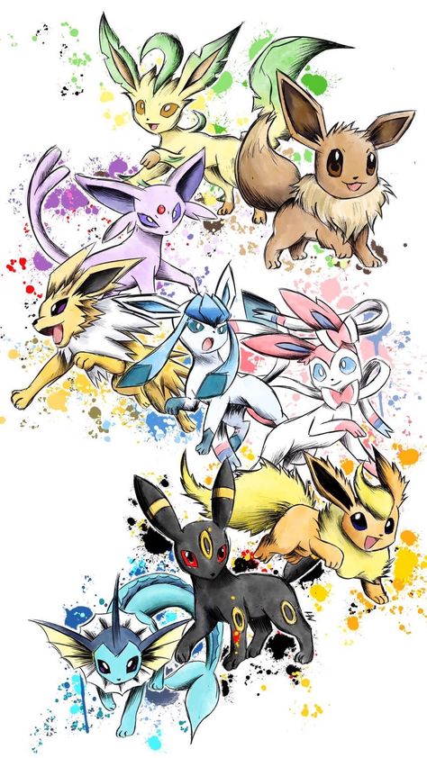 Eeveelutions Tattoo Ideas, Eevee Evolution Tattoo, Eevee Tattoo Evolution, Evee Evolution Tattoo, Eevee Evolutions Art, Eevee Evolutions Tattoo, Evee Evolution Art, Eevee Evolutions Wallpaper, Eeveelutions Tattoo