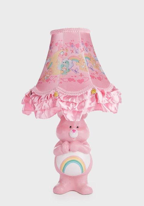 Dolls Kill x Care Bears Clothing and Outfits Cute Lampshade, Cute Pink Decor, Care Bear Bedroom, Cute Furniture For Bedroom, Cute Doll House, Kawaii Lamp, Shop Dolls, Care Bears Cheer Bear, Bear Table