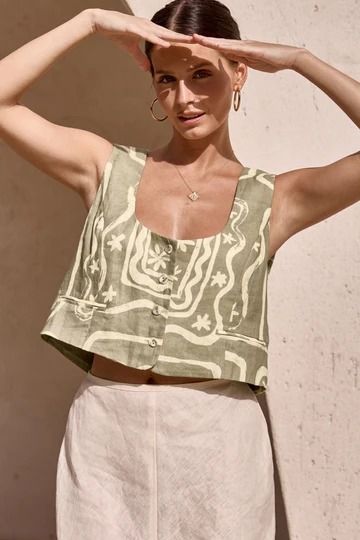 Summer 24 – VRG GRL Vrg Grl, Linen Lights, Style Summer, Linen Top, Mosaic Patterns, Stay Cool, Summer Top, How To Make Bows, Mexico City