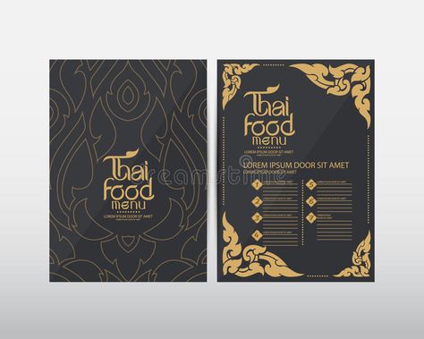 Thai Food Restaurant Design, Thai Food Graphic Design, Thai Restaurant Menu Design, Thai Food Menu Design, Thai Menu Design, Advertising Design Layout, Thai Restaurant Menu, Resturant Menu, Thai Food Restaurant