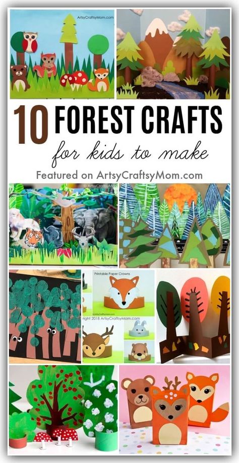 The forests are calling! It's the International Day of Forests this 21st March, and we're celebrating with a bunch of fascinating forest crafts for kids! National Park Crafts For Kids, Forest Crafts For Kids, Cheetah Crafts, Forest Animals Preschool, Forest Animal Crafts, Forest Preschool, Camp Themes, Forest Animals Theme, Forest Crafts