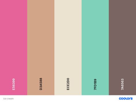 (ice cream) Ice Cream Color Palette, Cream Color Palette, Pallet Color, Perfect Color Combinations, Palette Projects, Just Say Hello, Beautiful Collage, Color Picker, Color Filter