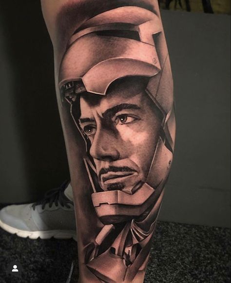 Ironman Tattoo Design, Tony Stark Tattoo Ideas, Ironman Tattoo Marvel, Tony Stark Tattoo, Iron Man Tattoos, Iron Man Tattoo Ideas, Thor Tattoos, Spiderman Tattoos, Thor Hammer Tattoo