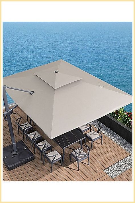 Patio Umbrellas - Amazing - Stop Searching! Get all your needs fulfilled from one of the leading online stores. Best Patio Umbrella, Front Yards Curb Appeal, Roof Garden Design, Pool Umbrellas, Cantilever Patio Umbrella, Offset Patio Umbrella, Garden Umbrella, Rays Of The Sun, Outdoor Comfort