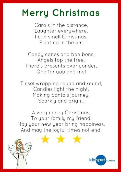 Kids Christmas Poems, Xmas Poems, Short Christmas Poems, Merry Christmas Poems, Christmas Concert Ideas, Christmas Poetry, Funny Christmas Poems, Christmas Songs For Kids, Christmas Card Verses