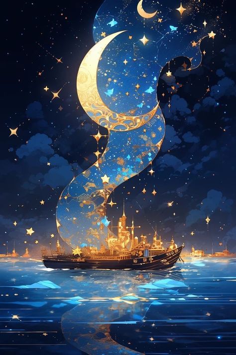 Space Ocean Aesthetic, Fantasy Celestial Art, Dreamy Artwork, Celestial Art, 수채화 그림, Cool Wallpapers Art, Fantasy Art Landscapes, 판타지 아트, Dreamy Art