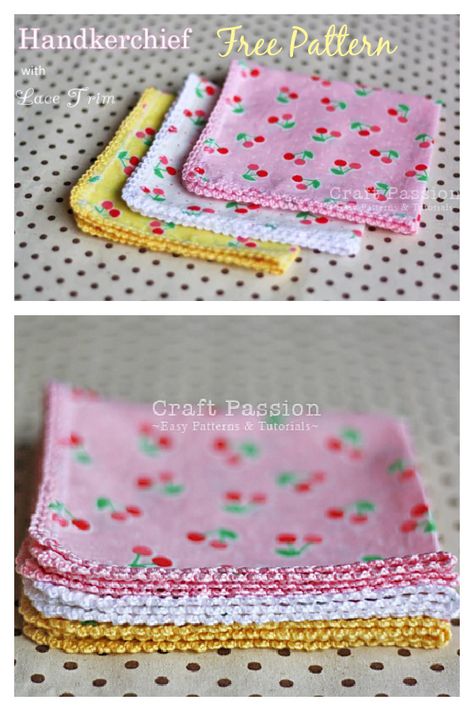 Cm Handicrafts, Diy Handkerchief, Crochet Edging Tutorial, Handmade Handkerchiefs, Waste Reduction, Fashion Merchandising, Cloth Wipes, Crochet Lace Trim, Crochet Borders