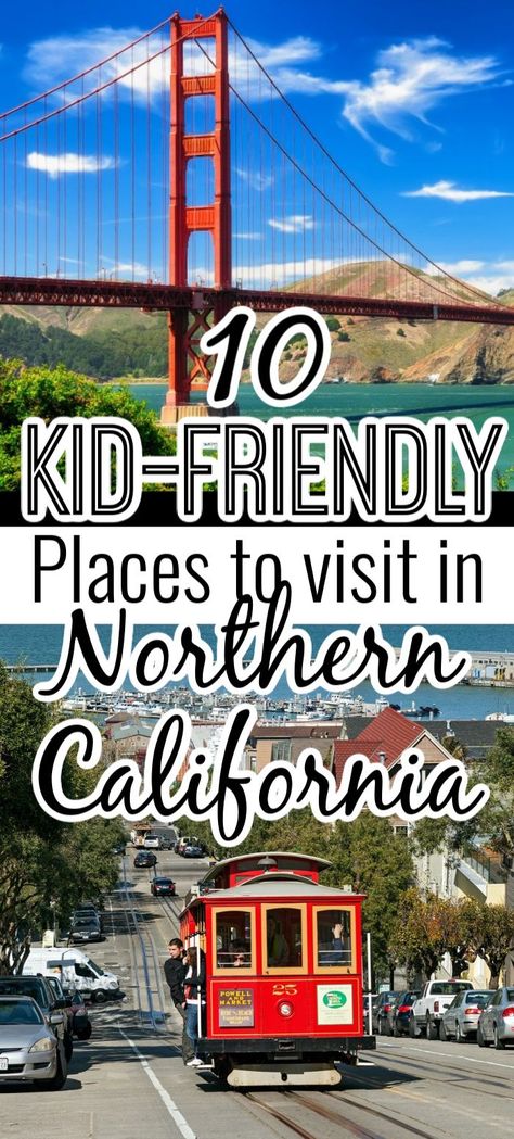 If you are looking for kid-friendly places in Northern California, this list of 10 Awesome Places to Take Your Kids. Whether you are spending time in the San Francisco area or looking to explore the northern part of the state, you’re sure to find something to please every kid in your family! #california #northerncalifornia #SanFrancisco #kidfriendlytravel #kidfriendly #familytravel #familyvacation #monterey #SanJose #alcatraz #summer #summervacation Northern California Road Trip, Northern California Travel, California With Kids, Places In California, California Vacation, Visit California, California Travel Road Trips, Awesome Places, Kid Friendly Trips