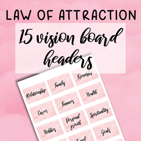 Vision Board Headings, Vision Board Titles, Wellness Printables, Goals Board, Gratitude Board, Vision Board Kit, Vision Board Ideas, Hbd Quotes, Wake Ideas