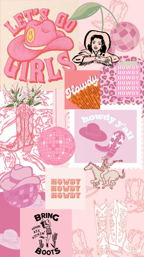 Cute Western Backgrounds, Preppy Shuffles, Iphone Wallpaper Preppy, Cute Summer Wallpapers, Pink Preppy, Cowgirl Aesthetic, Simple Phone Wallpapers, Pink Cowgirl, Iphone Wallpaper App