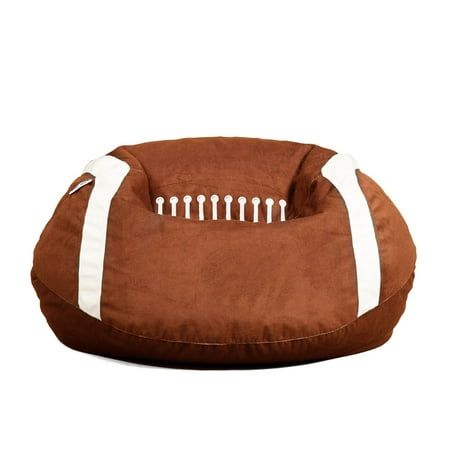 Score big with a bean bag chair that reps your favorite sport! This unique and playful design adds a sporty touch to any room, while being a comfortable and supportive seat. Its cozy plush fabric and fun detailing that looks like a soccer ball, football, or basketball will make you feel like the MVP of your home! Size: Sports Balls.  Color: Multicolor. Sports Bean Bag Chair, Football Home Decor Ideas, Football Themed Rooms For Boys, Boy Cave Room Ideas, Little Boy Sports Bedroom, Baby Boy Nursery Sports Theme, Sports Toddler Room, Sporty Room Aesthetic, Football Themed Boys Room