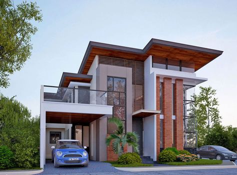 2 Story House Collection | Pinoy ePlans Bungalow House Exterior, Mediterranean House Designs, Jamaica House, Small House Design Philippines, Small House Design Architecture, 2 Story House, Philippines House Design, Modern Bungalow House Design, Sloping Roof