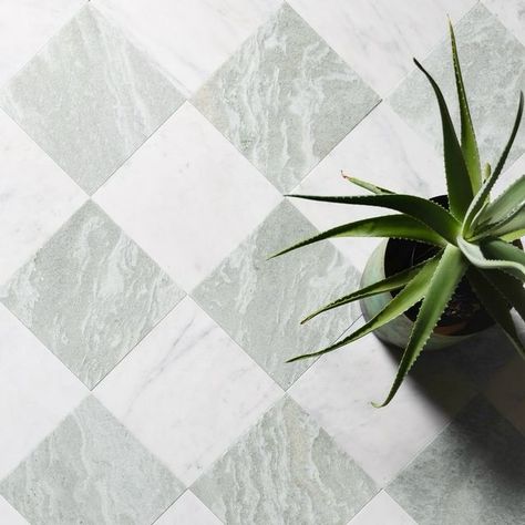 STAREL stones on Instagram: "Newest addition to our collection, Mint Green marble checkerboard is stunning two colour combination that can be both the feature element of the room as well as a neutral background. Or you can let your imagination run wild and use Mint Green along with our other checkerboard colours." Green Checkered Tile Floor, Green Checkered Floor, Kitchen With Terracotta Floor, Green Marble Floor, Mint Green Bathroom, Mudroom Floor, Potting Room, Braxted Park, Mudroom Flooring