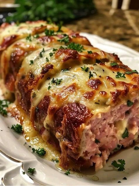 Mama favorite Recipes Cheese Stuffed Meatloaf, Stuffed Meatloaf, Savory Ham, Cheese Stuffed, Ultimate Comfort Food, Ham And Cheese, Meatloaf, Get Ready, Fall In Love