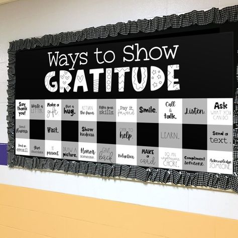 Gratitude Bulletin Board, Ways To Show Gratitude, Staff Bulletin Boards, Classroom Decoration Ideas, Counseling Bulletin Boards, Inspirational Bulletin Boards, Thanksgiving Bulletin Board, November Bulletin Boards, Office Bulletin Boards