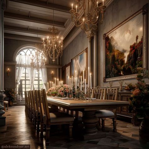 Fantasy Dining Room, Mansion Aesthetic, Dining Room Victorian, Victorian Manor, Heavenly Places, Phoenix Homes, Dark Home Decor, Dining Room Art, Dark Home