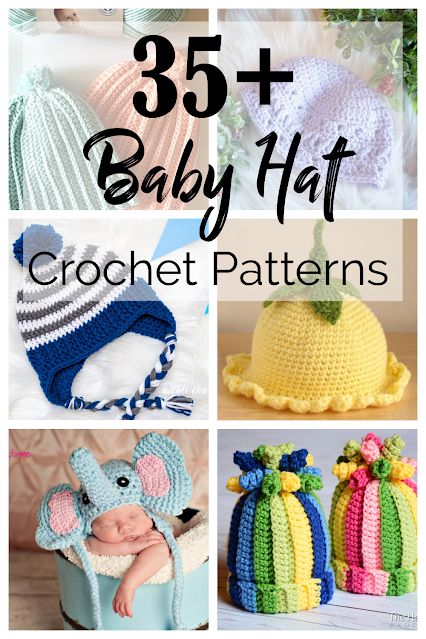 Over 35 crochet baby hat patterns to make. You'll find the most adorable hat patterns perfect for an adorable baby. Crochet Baby Hats Free Patterns, Crochet Baby Flower Hat, Free Baby Crochet Hat Patterns, Baby Hat Crochet Pattern Free Newborns, Crochet Flower Hat Pattern Free, Crochet Baby Hat Patterns Free, Easy Crochet Baby Hats Free Pattern, Baby Hats Crochet Free Pattern, Crochet Infant Hats