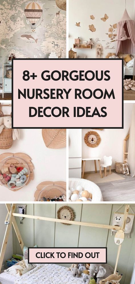 8 nursery room decor ideas Hobby Lobby Nursery, Nursery Room Decor Ideas, Vintage Baby Rooms, Nature Inspired Nursery, Nursery Room Ideas, Adventure Theme Nursery, Room Decor Inspiration, Nursery Rooms, Minimalist Nursery