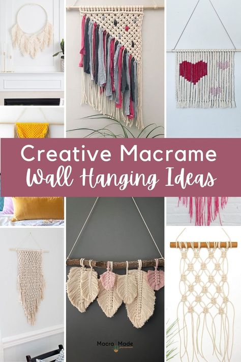 Simple Macrame Wall Hanging Diy, Small Macrame Wall Hanging Tutorial, Macrame Projects Free Pattern, Macrame Small Projects, Diy Macrame Wall Hanging Beginner, Dream Catcher Step By Step, Macrame Wall Hanging Pattern Free, Creative Macrame, Simple Macrame Wall Hanging