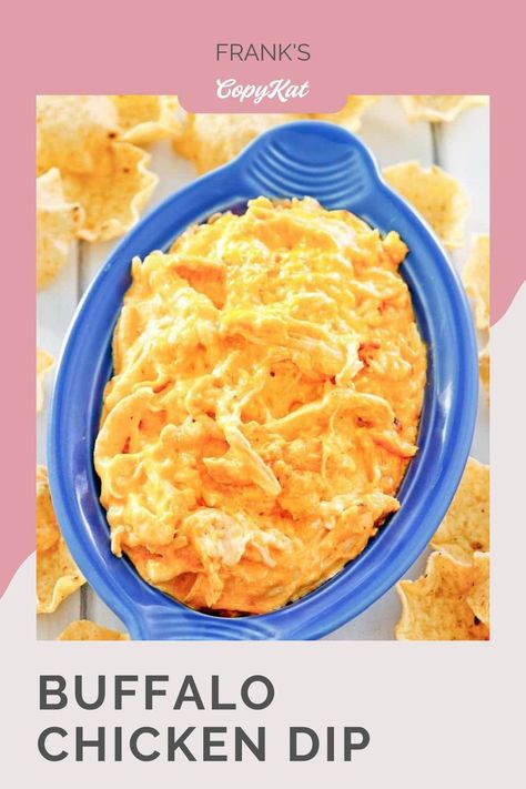 Frank's Buffalo Chicken Dip is perfect for parties and game day. Get the easy 5 ingredient recipe with chicken, cream cheese, Franks Red Hot Sauce, ranch dressing, and cheddar cheese. Find recipe variations with blue cheese and using canned chicken. This tasty dip is baked in the oven until hot, creamy, and delicious. A healthy appetizer for a low carb and keto lifestyle. Hot Buffalo Chicken Dip Recipe, Buffalo Chicken Dip With Blue Cheese, Red Hot Buffalo Chicken Dip, Franks Buffalo Chicken, Hot Buffalo Chicken Dip, Buffalo Chicken Dip With Blue Cheese Crumbles, Baked Buffalo Chicken Dip Canned Chicken, Franks Buffalo Chicken Dip, Frank’s Buffalo Chicken Dip