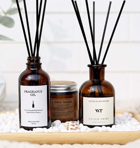 Flower Reed Diffuser Set Eucalyptus & Lavender Scent for Bathroom Accessories Shelf Air Fresheners, Sticks Defusers with 4.0 fl oz Essential Oils & Leaves, House Bedroom Office Decor & Gifts. Amazon product Workplace Decor, Essential Oil Reed Diffuser, Eucalyptus Lavender, Essential Oil Plants, Bedroom Office Decor, House Bedroom, Room Fragrances, Smoothie Shakes, Lavender Scent