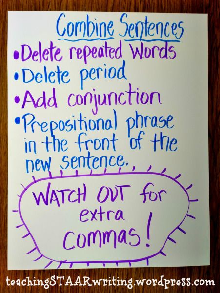 Anchor Charts | Teaching STAAR Writing to "At Risk" Texas 4th Graders Revising Anchor Chart, Sentence Anchor Chart, Combining Sentences, Prepositional Phrases, Expository Writing, Ela Writing, 4th Grade Ela, 4th Grade Writing, Writing Classes