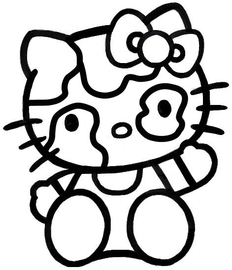 Kaws Hello Kitty Drawing, Hello Kitty Fall Coloring Pages, Characters To Draw Cartoon, Hello Kitty Y2k Drawing, Kaws Drawing Outline, Hello Kitty Drawing Sketches Y2k Easy, Big And Bold Coloring Pages, Drawing To Color In, Fun Coloring Pages For Teens