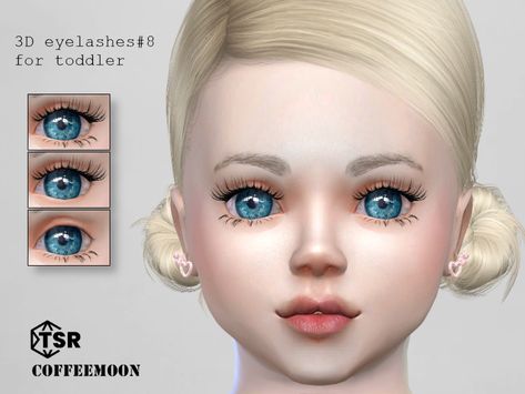 Toddler Eyelashes Sims 4 Cc, Sims Cc Makeup, The Sims 4 Kids, Toddler Makeup, Sims 4 Cc Eyes, Sims 4 Tsr, Sims Baby, Sims 4 Black Hair, The Sims 4 Skin