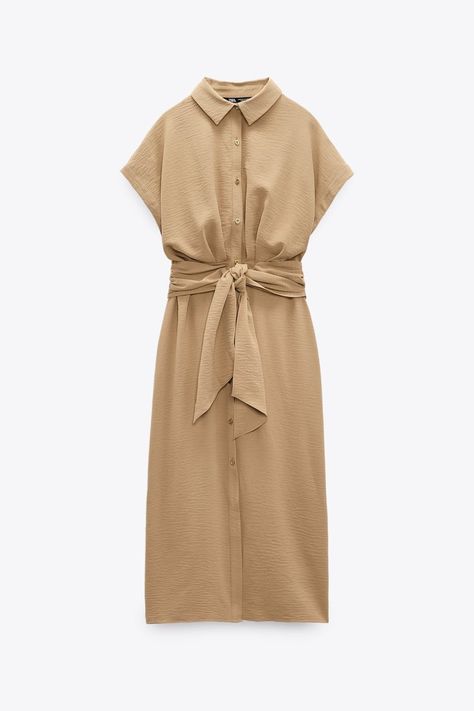 Zara Pleated Dress, Beige Shirt Dress, Zara Pink Dress, Zara Shirt Dress, Bohemian Midi Dress, Square Neckline Dress, Green Satin Dress, Bodycon Tank Dress, Contrast Dress