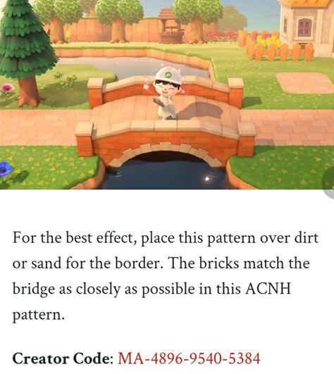 Animal Crossing Bridge, Brick Bridge, Bridge Pattern, Brick Border, Acnh Cottagecore, Brick Path, Animal Crossing Guide, Path Design, Forest City