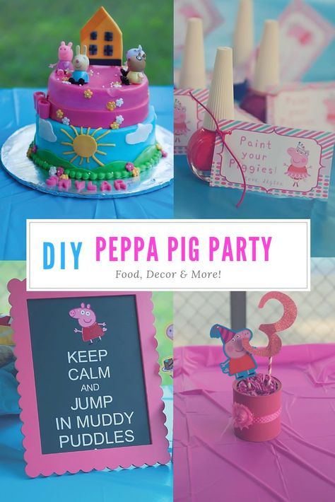 Looking for Peppa Pig party ideas?  Check out this post filled with Peppa Pig decoration and food ideas! Peppa Pig Pool Party Ideas, Peppa Pig Pool Party, Peppa Pig Party Food, Peppa Pig Party Favors, Pig Birthday Decorations, Pig Birthday Party Decorations, Peppa Pig Birthday Decorations, Peppa Pig Party Decorations, Peppa Pig Birthday Party Ideas