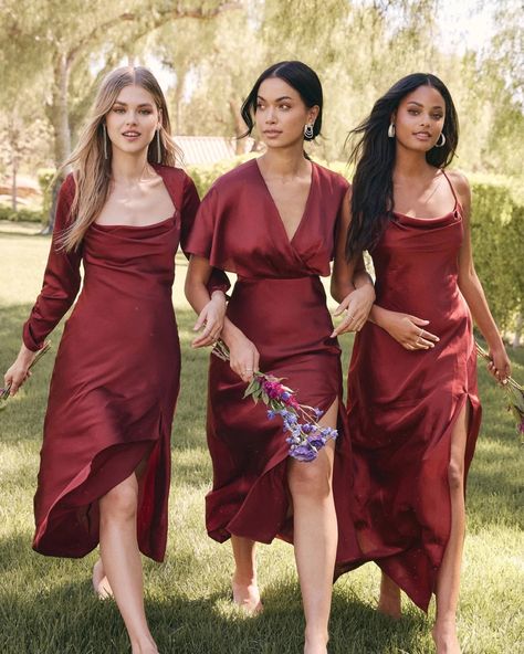 Berry Color Bridesmaid Dresses, Dusty Red Bridesmaid Dresses, Red Dress Bridesmaid Dress, Red Dress Bridesmaids, February Bridesmaid Dresses, Mahogany Bridesmaid Dresses, Pomegranate Bridesmaid Dresses, Red Wedding Bridesmaid Dresses, Bridesmaid Red Dresses