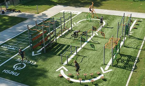 ELEVATE™ Fitness Course - Outdoor Fitness Backyard Gym, Fitness Trail, Dream Gym, Gym Design Interior, Outdoor Fitness Equipment, Sport Park, Home Gym Design, Park Playground, التصميم الخارجي للمنزل