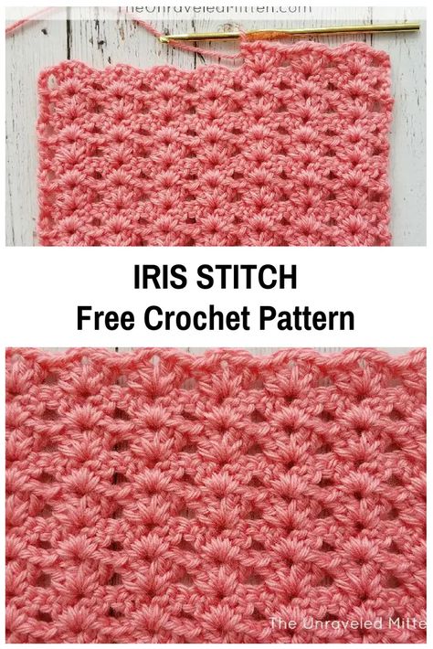 Iris Stitch Crochet Free Pattern, Crochet Irish Blanket, Irish Crochet Stitch, Crochet 2 Skeins Projects, Elizabeth Stitch Crochet, Dk Yarn Crochet Patterns Free, Written Crochet Patterns Free, Crochet Pattern Stitches, Crochet Box Stitch