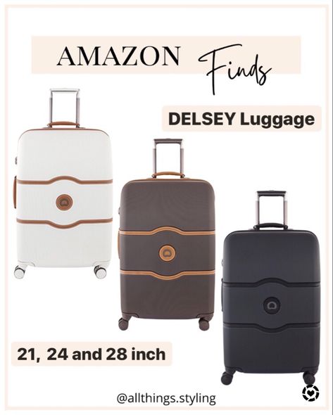 Bestselling DELSEY Paris Chatelet Hardside Luggage with Spinner Wheels ... IN STOCK at Amazon!!! Perfect luggage pieces to travel in Style. The spinner suitcase comes in three sizes 21”, 24” and 28” and available in White, Brown and Black. #delsey #delseyluggage #delseysale #amazon #amazonfinds #amazondelsey #hardsideluggage #spinner #luggage #amazontravel #travelessentials Follow my shop on the @shop.LTK app to shop this post and get my exclusive app-only content! #liketkit #LTKtravel #LTK Delsey Luggage Chatelet, Delsey Luggage, Bag Styles, Hardside Luggage, Amazon Travel, Spinner Suitcase, Spinner Luggage, Travel In Style, Airport Style