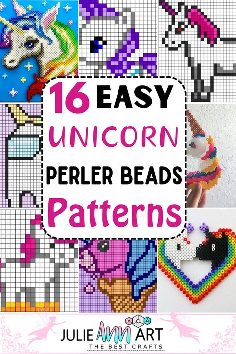 Easy Unicorn Perler Beads Patterns 1 Bead Pets Pattern Diy Tutorial, Unicorn Perler Beads, Perler Beads Unicorn, Unicorn Perler Bead Pattern, Graph Crochet, 3d Perler Bead, Beads Patterns, Fuse Bead Patterns, Diy Perler Bead Crafts