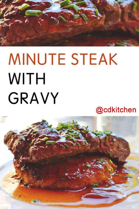 Minute Steak Recipes, Onion Water, Minute Steak, Steak With Gravy, Onion Butter, Minute Steaks, Beef Steaks, Cube Steak Recipes, Easy Steak Recipes